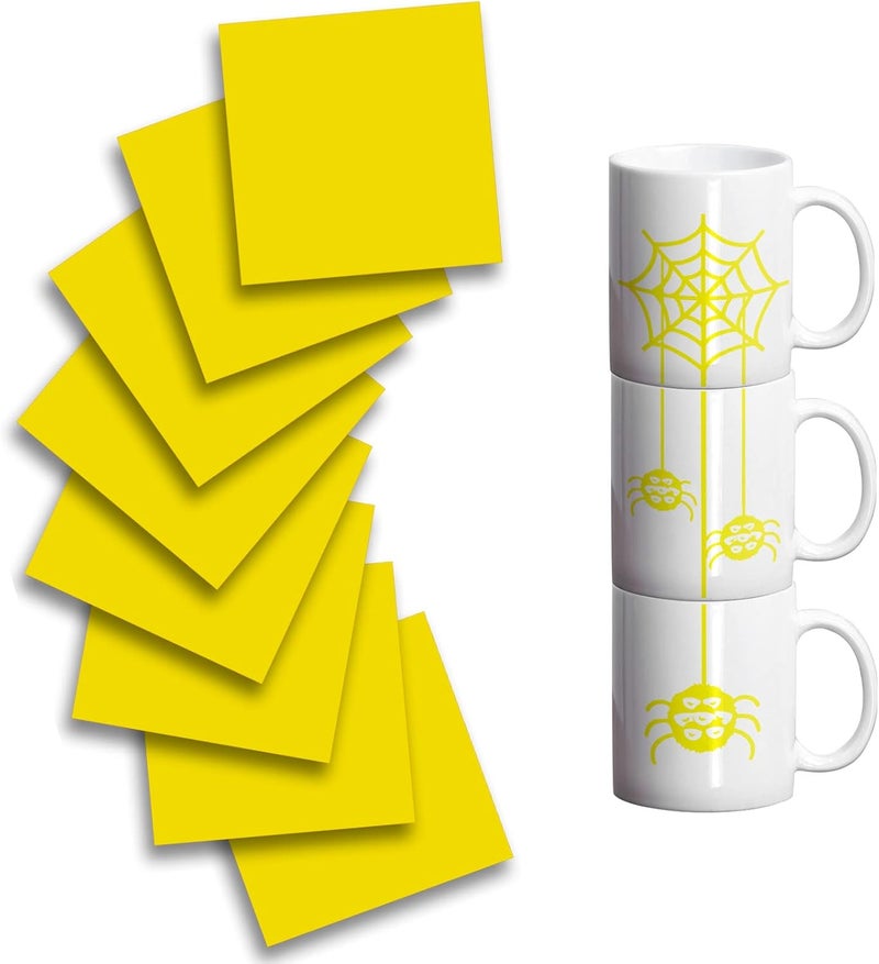 KASYU Infusible Transfer Ink Sheets Bundle for Cricut Mug Press artsupplies,Yellow Infusible Sheets for Sublimation,8Pcs 12x11.9Inch Solid Color Pre-Printed Sublimation - Image 1